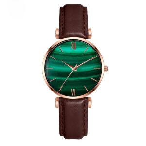 Alloy Case Womens Fashion Watch 22mm Strap With Malachite Dial