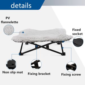 Autumn And Winter Plush Elevated Dog Bed Foldable Patterned Raised Dog Cot Dog