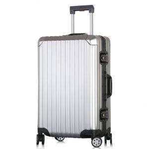 1815 Aluminum alloy trolley suitcase 20/24/28 Large Black heavy-duty spinner