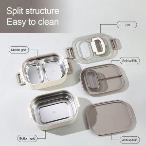 Buy cheap Food-Grade PP Plastic And Stainless Steel Bento Box Stackable Leak-Proof Double Layer from wholesalers