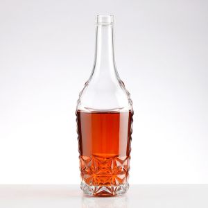 Buy cheap 750ml Clear Frosted Glass Whiskey Bottle with Screw Cap from wholesalers