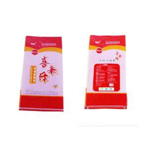 Buy cheap Thick Red And White Woven Polypropylene Feed Bags 50lb Lightweight from wholesalers