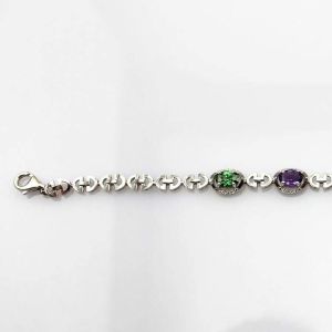 Buy cheap 925 Sterling Silver  Multicoloured Cubic Zircon Link Tennis Bracelet (H14) from wholesalers
