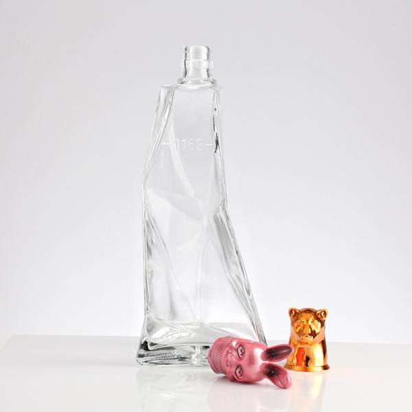 375ml 500ml 700ml Empty Clear Whisky Tequila Decanter Irregular Spirit Glass