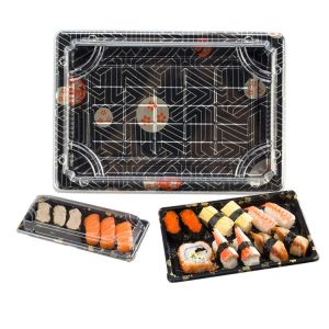 Buy cheap Recyclable Plastic Sushi Takeaway Containers With Clear Lid from wholesalers
