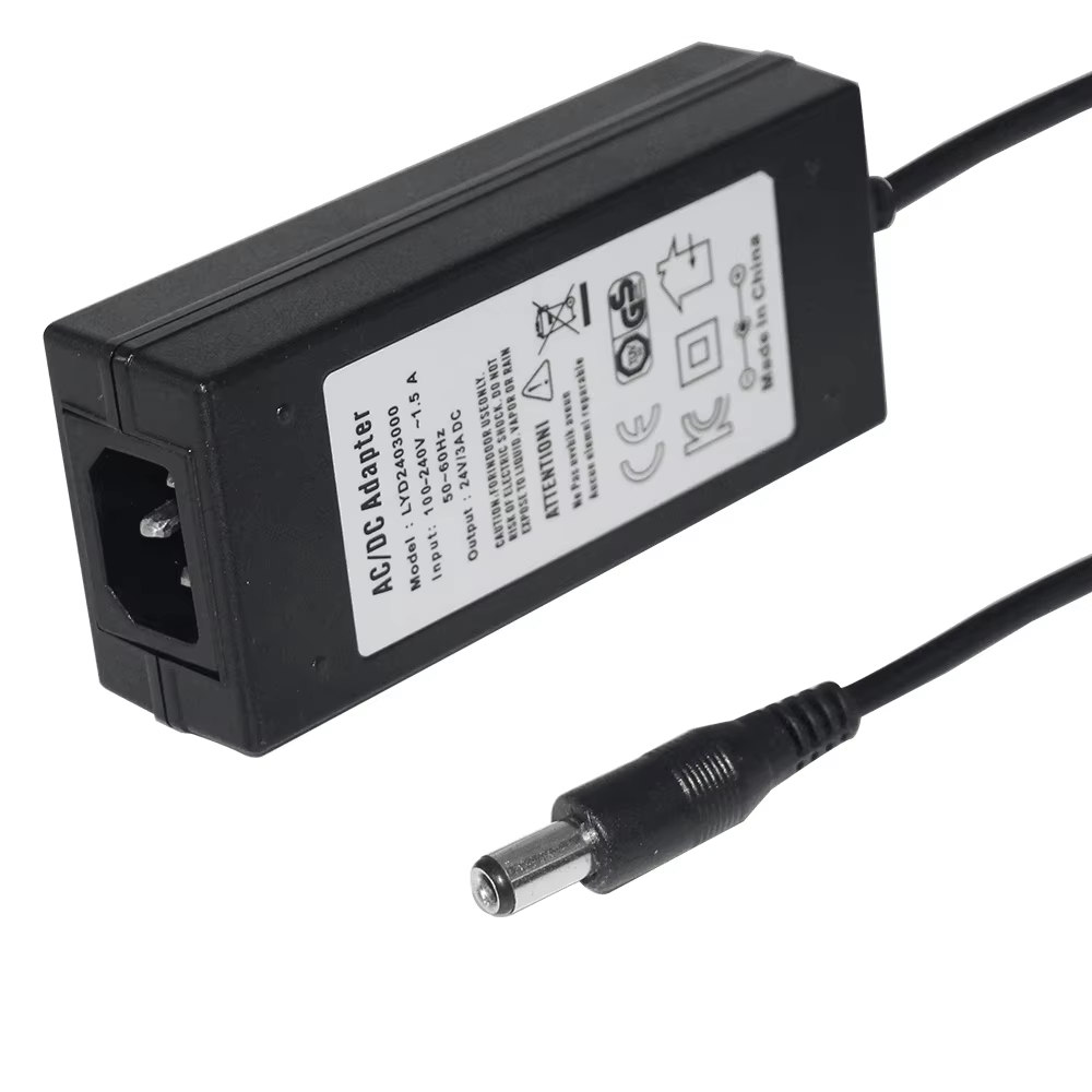60W Desktop AC-DC Power Adapter IEC C8 Input for LED and Networking