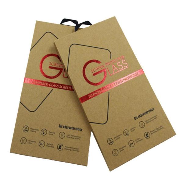 Quality Kraft Paper Custom Printed Packaging Box For Mobile Phone Film Packaging for sale