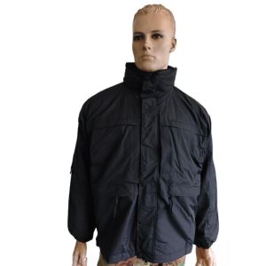 Buy cheap Stealth Black Military Parka With Detachable Thermal Liner And Utility Pockets Tactical Jacket from wholesalers