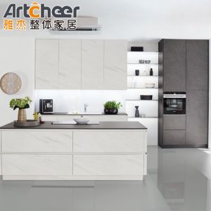 Buy cheap Pull Down Bamboo Design White Color Kitchen Cabinets with PVC Membrane Treatment from wholesalers
