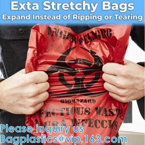 China Hospital Rubbish Bag, Healthcare supplies, clinic waste disposal Hazardous Waste Yellow Plastic Bag Asbestos Garbage Bag on sale