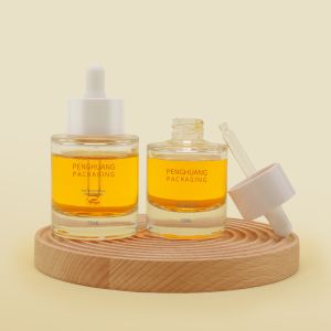 Buy cheap OEM 1oz Glass Oil Serum Dropper Bottles 50ml Flat Shoulder from wholesalers