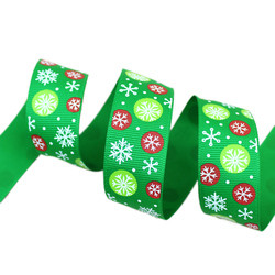 2020 Christmas holiday theme polyester tape with christmas tree and snow printed