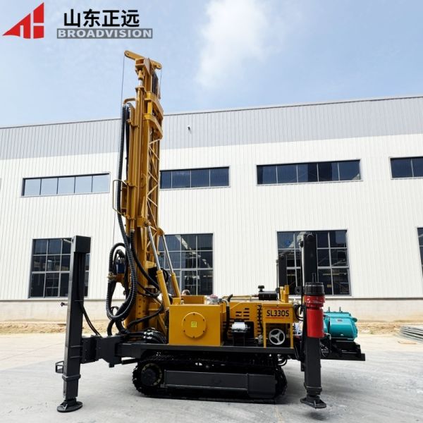 Buy cheap 330-meter hydraulic-driven multi-functional multi-terrain crawler water well drilling rig from wholesalers