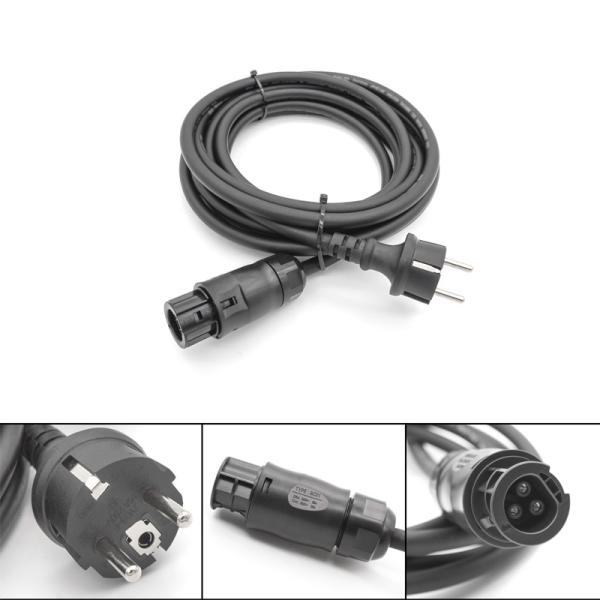 Quality 25A Rated Current AC Power Cable with 3x1.5mm2 H07RN-F Rubber Cable for Micro Inverters AC230V for sale