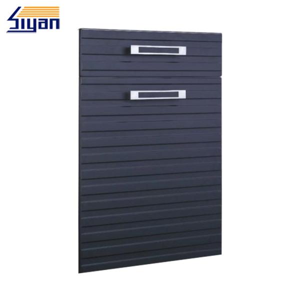 Quality Customized Black MDF Modern Kitchen Cabinet Doors With Drawers for sale