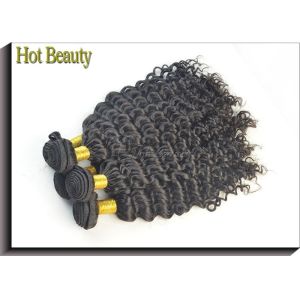 Buy cheap Custom Natural Black Remy Virgin Human Hair Extensions Deep Wave from wholesalers