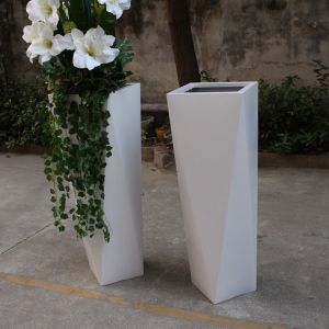 Buy cheap Outdoor standing planter white irregular quadrilateral flower pots from wholesalers