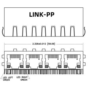 Buy cheap HFJ14-1G01ER-L11RL 1x4 RJ45 Fastjack With 1000base-T Magnetics from wholesalers