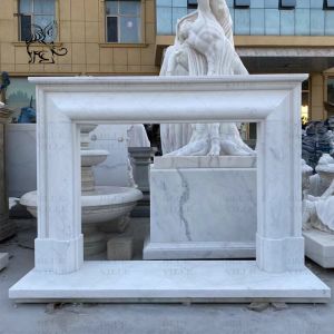 Buy cheap White Marble Fireplace Stone Mantel Freestanding Stone Mantel Freestanding product