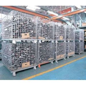 Buy cheap 1000kg Galvanized Stackable Sliver Wire Container Storage Cages from wholesalers