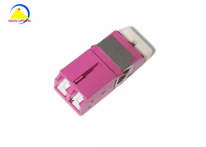 Buy cheap MM OM4 Violet Color LC Duplex Adapter FTTB With Plastic Dust Cover from wholesalers