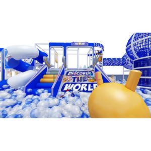 Buy cheap Fly Space Station Indoor Play Structures Cartoon Theme Indoor Childrens Playground Blue from wholesalers