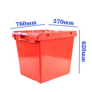 Buy cheap 171L Volume Heavy Duty Nestable Plastic Shipping Crates with Attached Lid Container from wholesalers