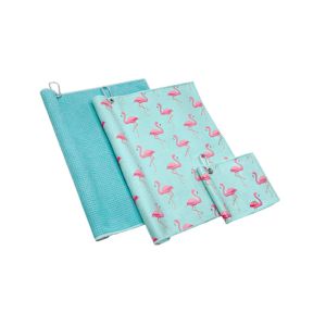 40x40cm Microfiber Black Polyester and Polyamide Waffle Golf Towels Tri-fold for