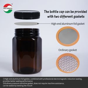 Buy cheap Black Custom Food Grade Airtight Plastic PET Jar Sealed with Aluminum Gasket for Dried Fruit Snack Chocolate Honey from wholesalers