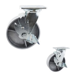 Buy cheap Top Plate Steel Wheel 280kg Capacity Side Lock 150mm Castor Wheels from wholesalers