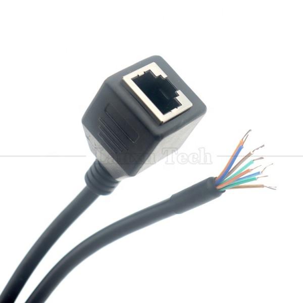 Buy cheap Female RJ45 Jack Socket to Open Tinned Soldering 8 Wires Bare End Pigtail Ethernet Network Patch Lan Cable from wholesalers