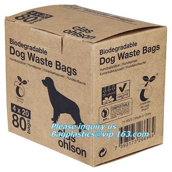 Waste Poop Bag With Customized Logo, Unscented Environment Friendly Compostable