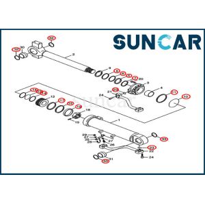 China 31Y2-03400 31Y203400 Bucket Seal Kit Cylinder Repair Kits Fits 1221E Loader CASE Construction on sale