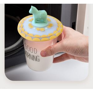 Cartoon Customizable Leak Proof Silicone Tea Cup Lid Odorless And Non-Toxic