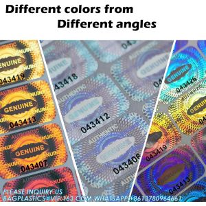 Authentic Hologram Labels/Stickers Silver Transfer Tamper Evident Security