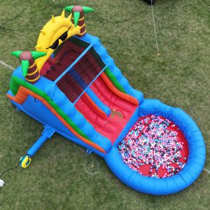 Buy cheap Double Lane PVC Inflatable Water Slide Combo With Pool Obstacle Climb Inflatable Pool Slides from wholesalers