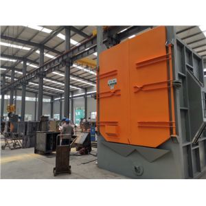 Rubber Belt Tumblast Shot Blasting Machine Drum Type with Screw Conveyer