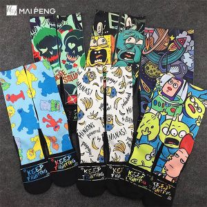 Cartoon Character Sublimation Sport Socks Custom Digital Printed Socks