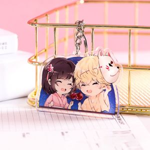Factory Pattern Printed Acrylic Keychain Cute Cartoon Character Idol Durable