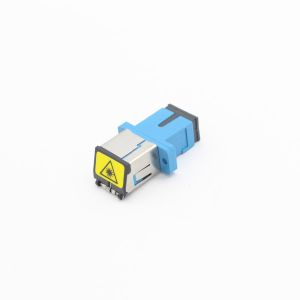 Buy cheap Optical Fiber Adapter Simplex SC APC 9 / 125μm With Full Flange Auto - Shutter Blue Plastic / metal from wholesalers