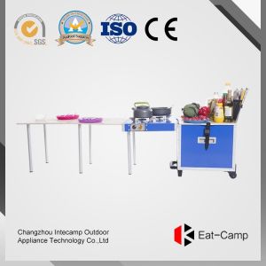 Buy cheap 3 KW * 2 Outdoor Cooking Station Of EATCAMP Foldable Table Double With Gas Cylinder Stoves For BBQ Party from wholesalers