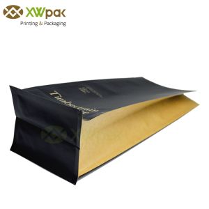 Buy cheap Flat Bottom Food Packaging Kraft Paper Packaging Bags Stand Up Pouch With Valve from wholesalers