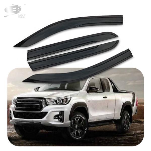 Quality Dark Smoke Car Vent Shade Window visor OEM ODM For Toyota Hilux Revo 2015-2018 for sale