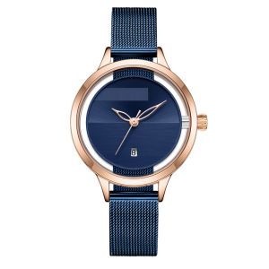 Buy cheap Ladies Mesh Belt Quartz Calendar Watch With Willow Leaf Needle from wholesalers