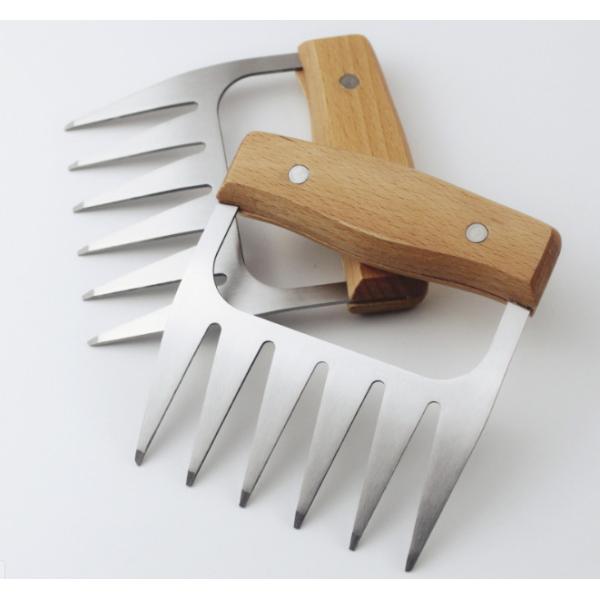 Quality Bear Meat Claws Metal Pulled Pork  Barbecue Claws with Wooden Handle for sale