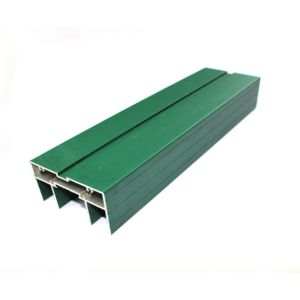 Green Rectangle Powder Coated Aluminum Profiles Customized For Construction ,