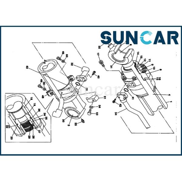 Buy cheap LZ00450 CASE Excavator Bucket Cylinder Seal Kit Fits Model CX130 CX135SR CX210LR CX240LR from wholesalers