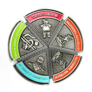 Buy cheap 5 Part Antique Silver Segment Custom Event Medals With Magnet product