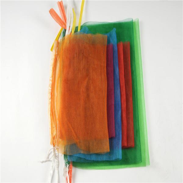 Convenient Tie String Recycled PE Monofilament Mesh Vegetable Bags for Fresh