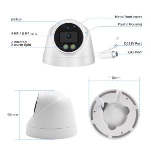 Camera De IR Full Color CCTV Dome IP POE Network Camera Cctv 2.8mm Night Vision